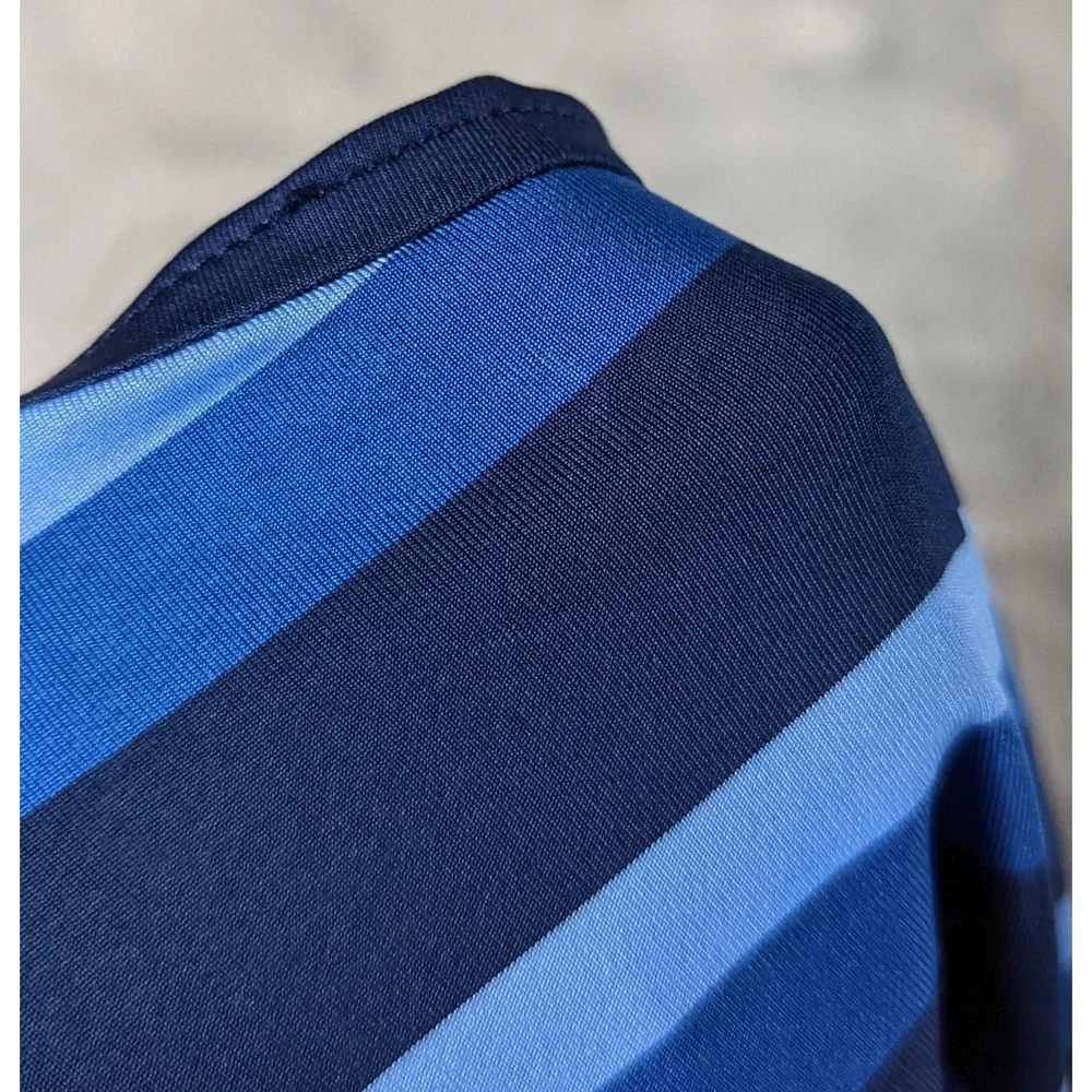 Peter Millar Polo Shirt Mens XL Blue Tour Fit Stripe Golf Stretch Performance